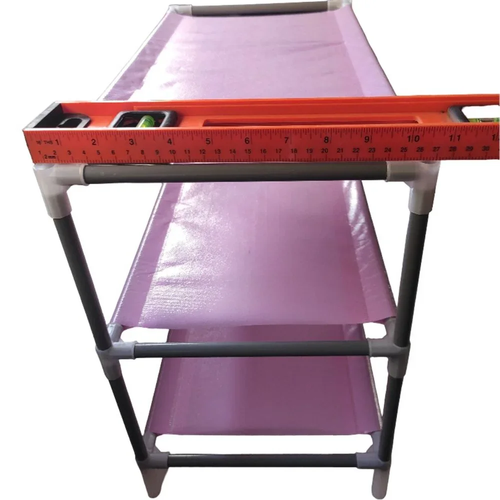 Pink Shoe Rack with Three Shelves